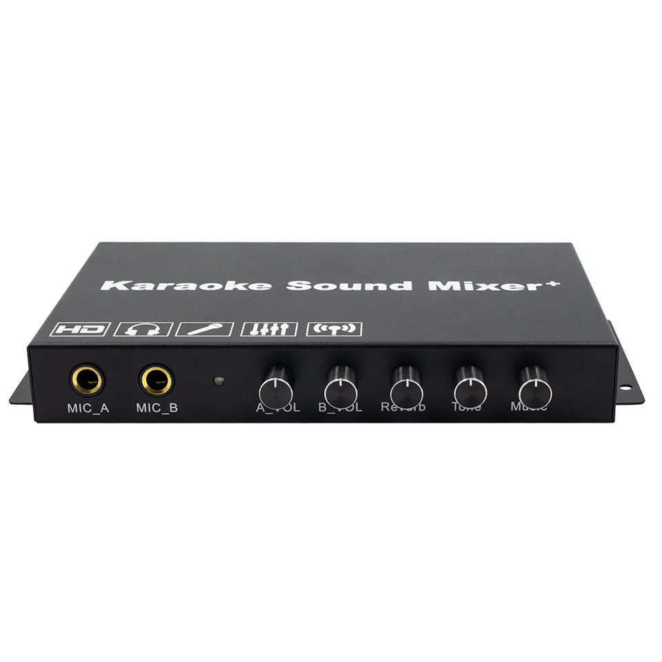 BT HD Karaoke Mixer Home Theater Dual Mic Microphone HDMI Audio Video for Home Theater TV Box Speaker and Party Karaoke System