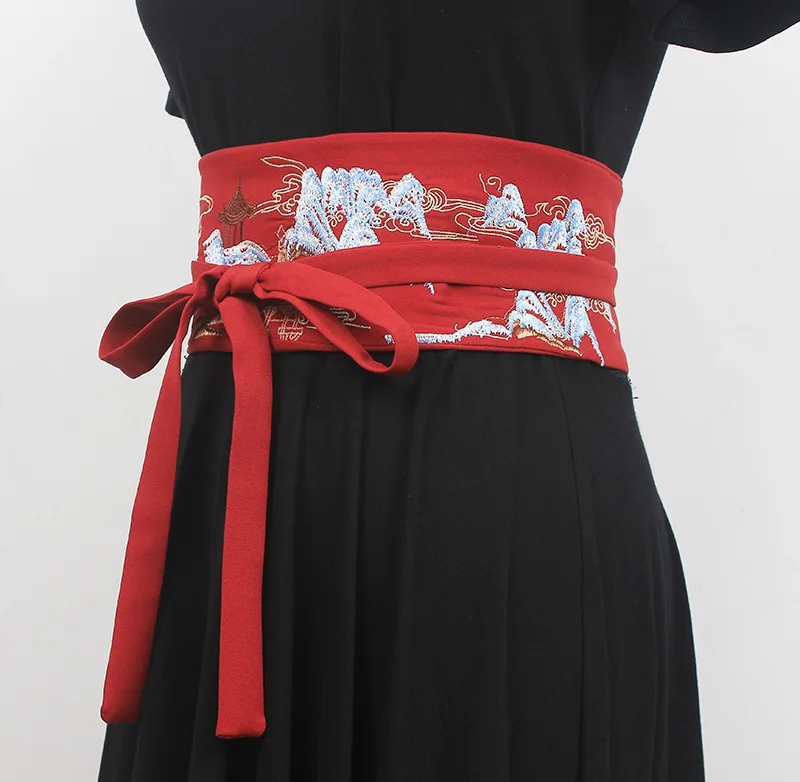 

Chinese Style Girdle Retro Embroidery Belt For Ladies Waist All-match Decorative Lace-up Exquisite Clothing Accessories