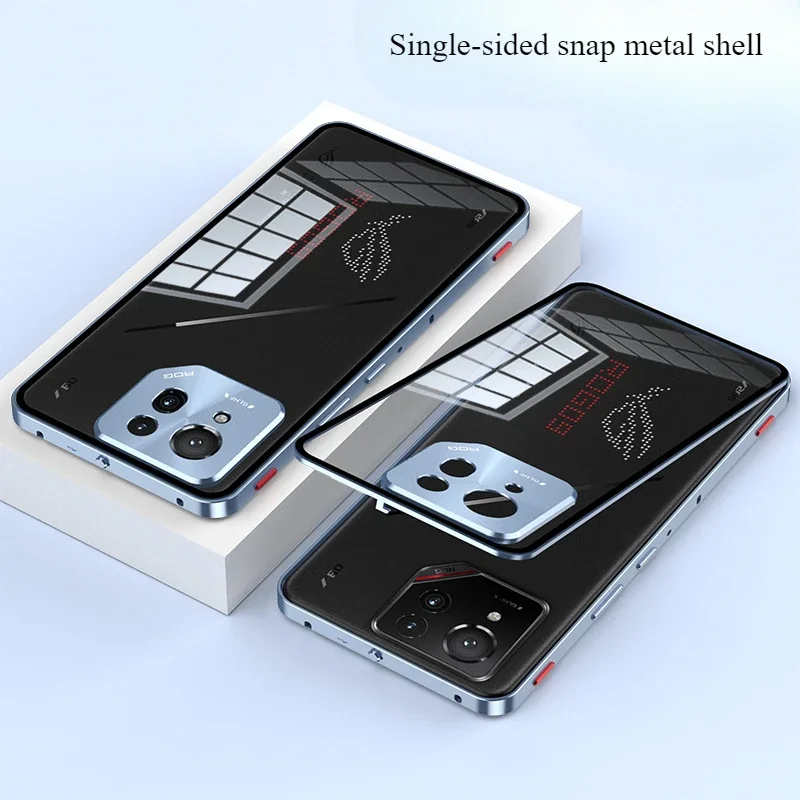 Case For For ASUS ROG Phone 9 8 Pro Single-sided snap-on aluminum alloy glass Cover For ASUS ROG Phone9 8 Pro shockproof bumper