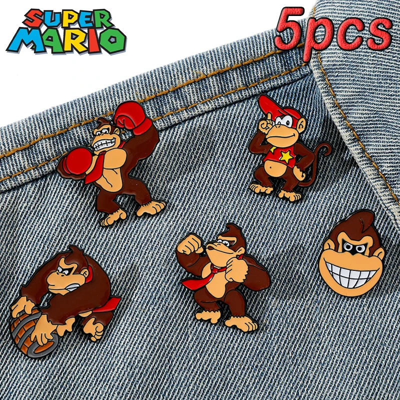 

Mario Donkey Kong Enamel Pins Anime Game Figure Brooch Badges Cosplay Metal Backpack Pin Accessories for Kids Jewelry Decoration