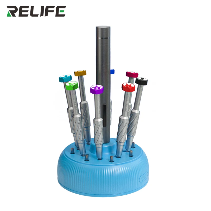 Relife RL-078 Multi-function Screwdriver Rotary Storage Box Large Capacity 19 Holes Magnetism 360° Rotary Organizer