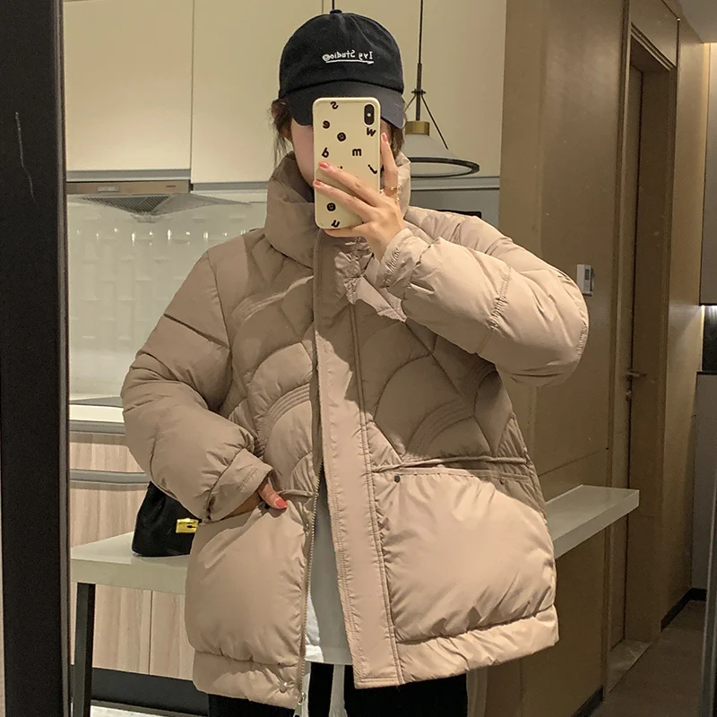 

New Autumn Winter Women Parkas Jackets Casual Stand Collar Thick Warm Pattern Coat Female Winter Outwear Jacket Parkas