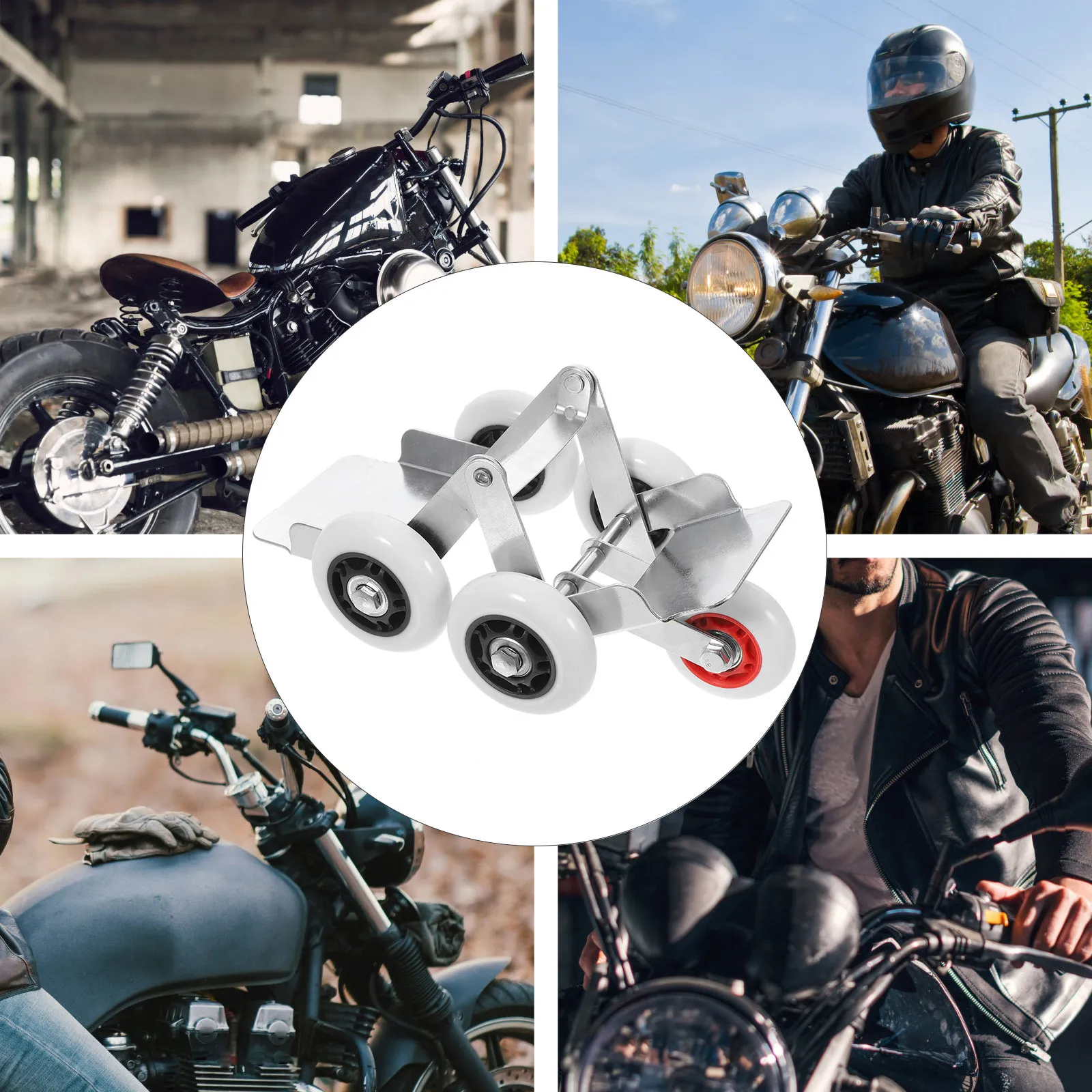 Portable Motorcycle Mover with Steel Frame, Heavy-Duty Castor Wheels, Easy Setup & Rust-Resistant