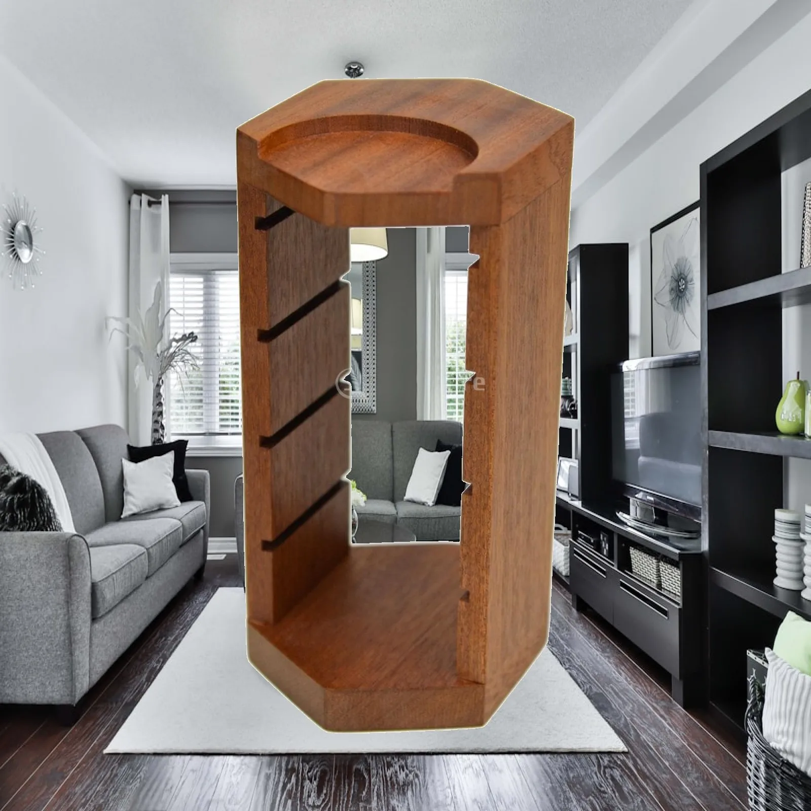 Coffee Accessory Storage Rack Sturdy Wooden Coffee Rack with Slots Espresso Basket Holder Low-Silhouette Stand Elegant
