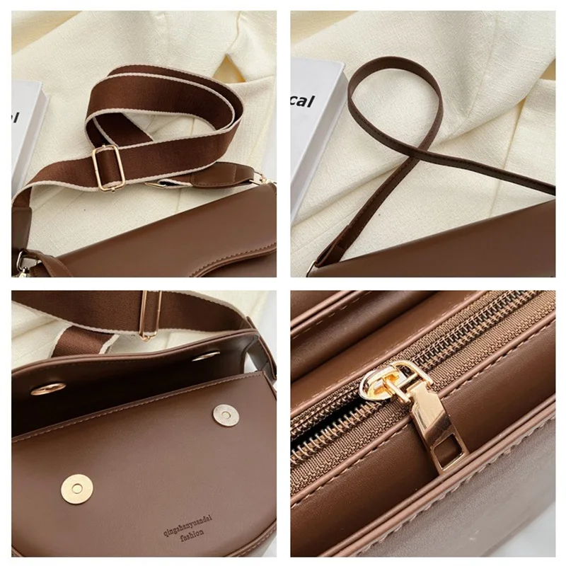 High end explosive Korean version versatile diagonal cross bag trendy and fashionable one shoulder saddle bag