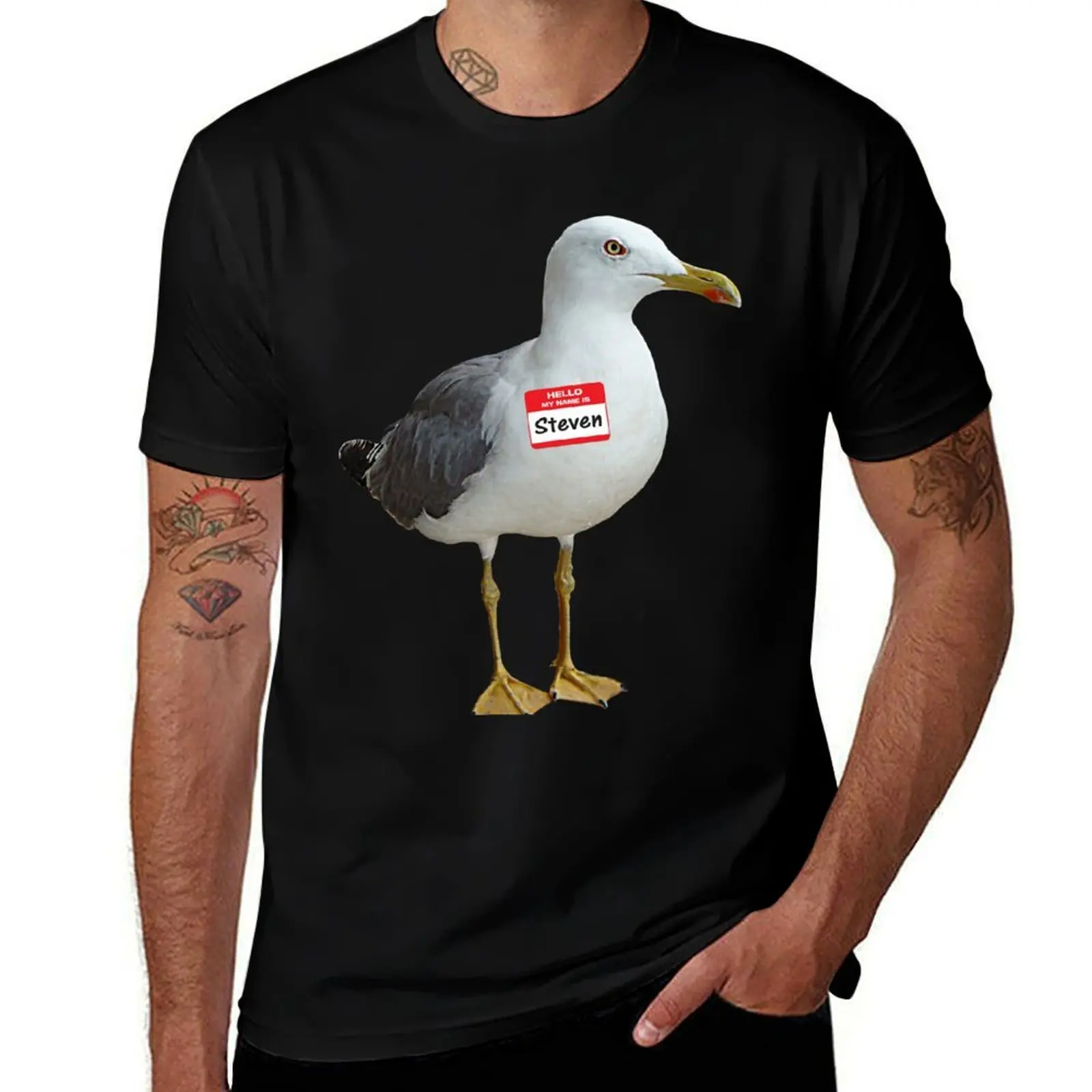 

Steven Seagull T-Shirt cotton tshirt 100% t shirt personalised t shirt man plain T-Shirt