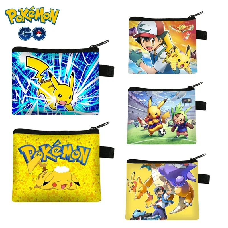 Pokemon Children's Zero Wallet Pikachu Cartoon Coin Wallet Girl Pikachu Cos Anime Coin Key Print  Storage Bag Portable Toy Gift