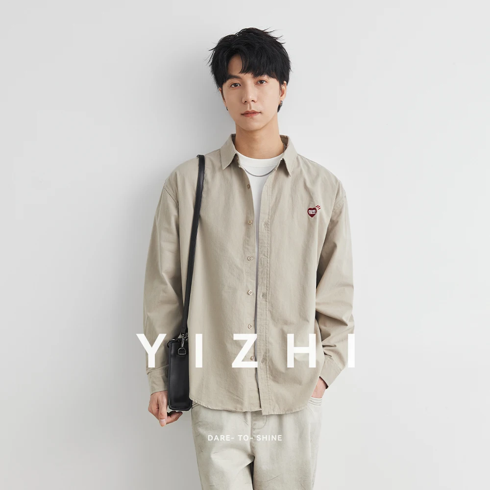 

Men's Japanese 100% Cotton Long Sleeve Shirt Tops Spring Autumn 2025 New Fashion Casual Shirt Jacket Men Clothing