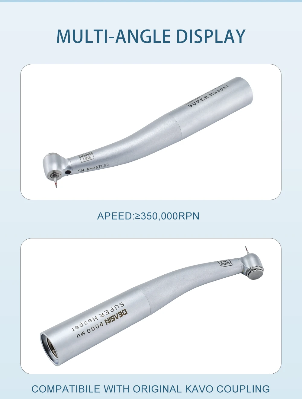 HOT Dental Mini-Kopf Faseroptik LED-Leuchten 9000L Hochgeschwindigkeits-Handstück für Kinder Kurzer Schaft Bohrer Zahnarzt-Werkzeug Ausrüstung – Detail 7