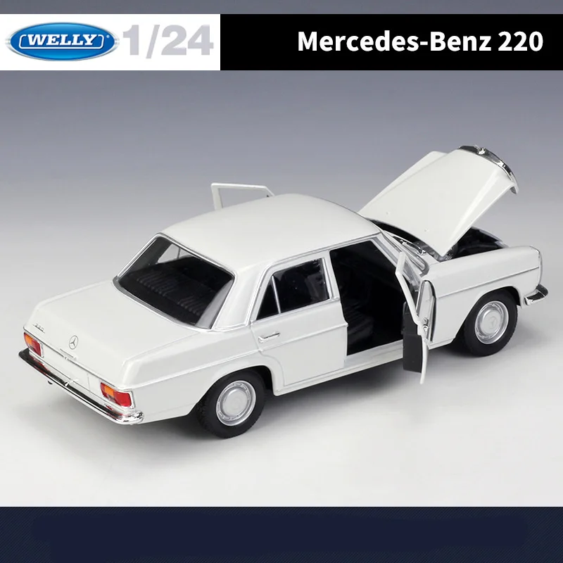 WELLY 1:24 Mercedes-Benz 220 Alloy Classic Car Model Simulation Diecasts Metal Toy Retro Old Car Model Collection Childrens Gift