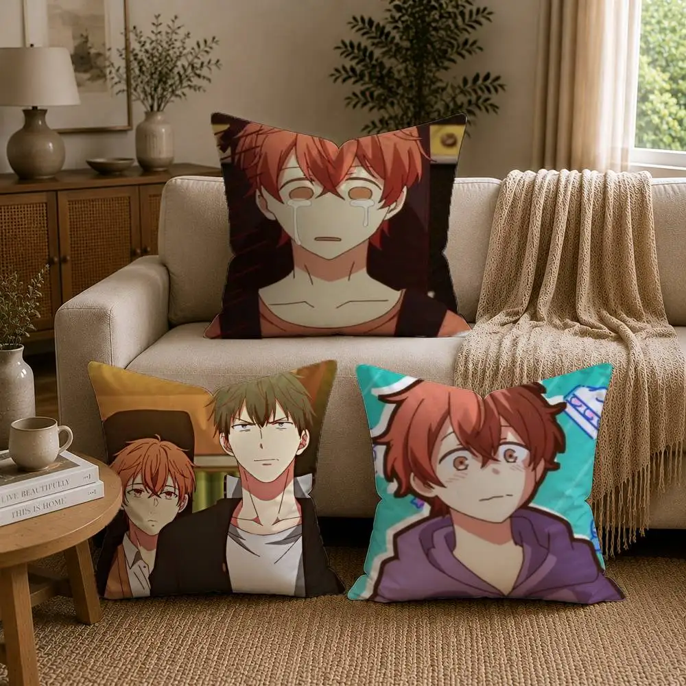 BL- Anime Ritsuka- Mafuyu Sato -Given Pillow Case for Sofa Living Room Home office Decor Protective Cover
