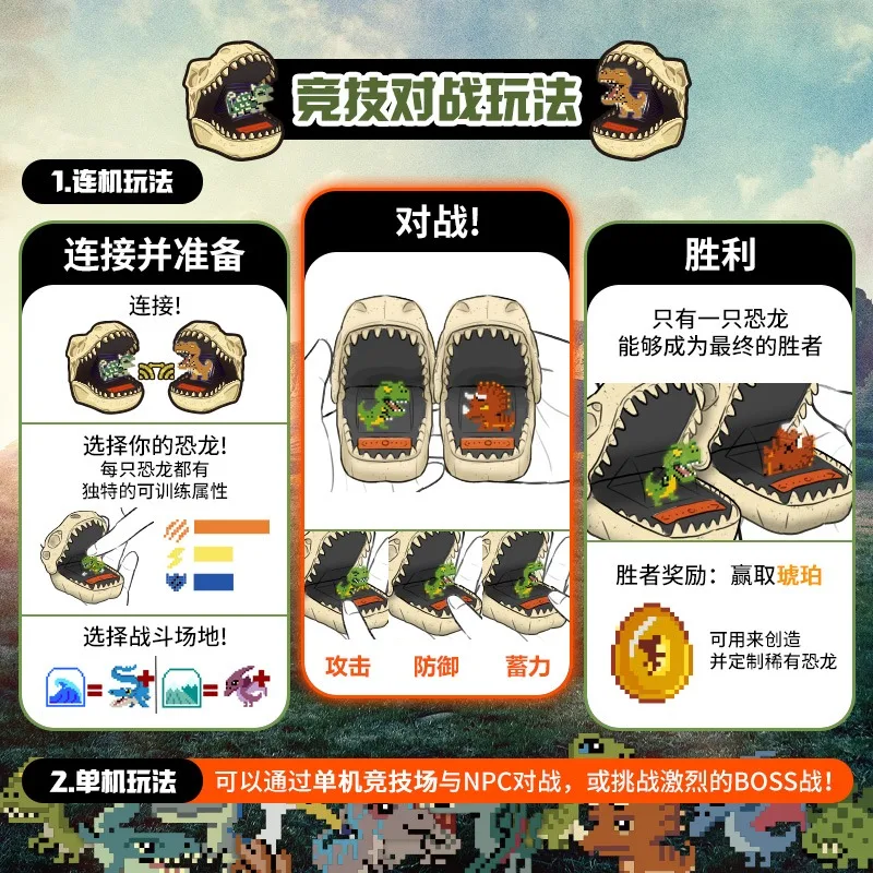 آلة قزم الحيوانات الأليفة الأصلية على شكل ديناصور جوراسي للأطفال آلة ألعاب الحيوانات الأليفة الإلكترونية #3