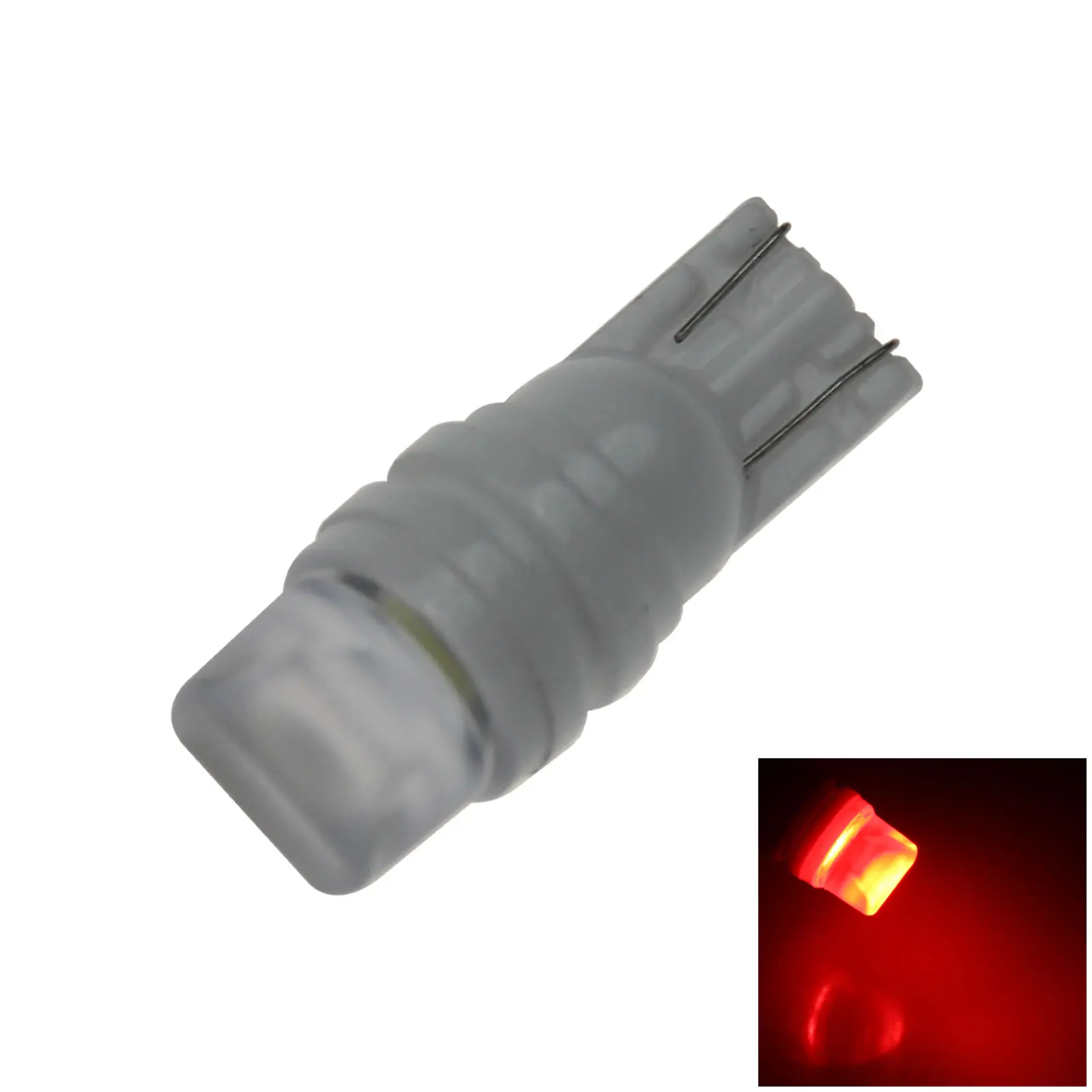 1x Red Auto T10 W5W Wedge Light Parking Bulb Ceramic 2 Emitters 5630 SMD LED 464 555 558 Z20435