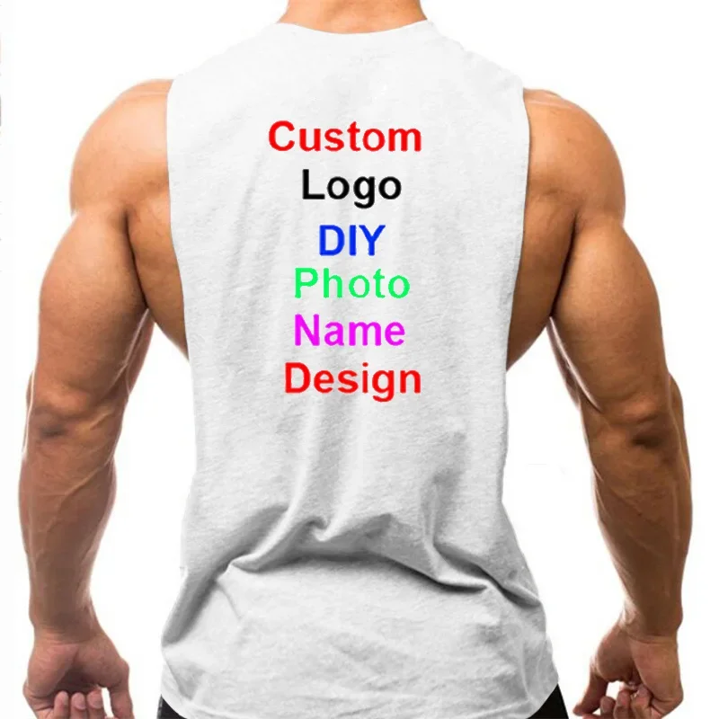 Your OWN Design Brand Logo/Picture Mens Workout Gym Clothing Bodybuilding Tank Top Custom Sport Fitness Singlets Sleeveless Vest - Image 2