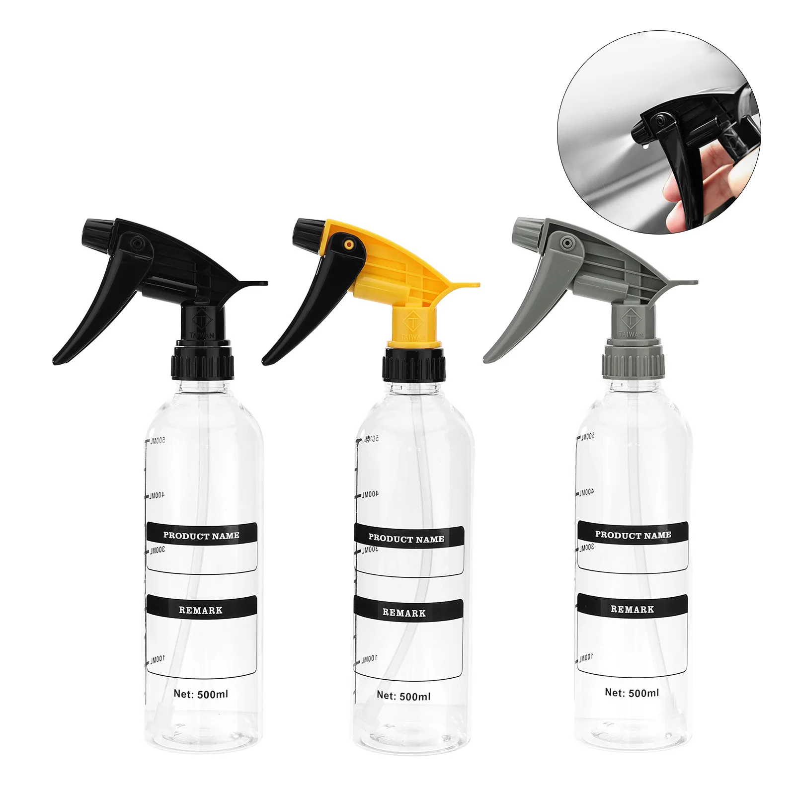 500ml Car Detailing Care Empty Spraying Bottles Spray Bottle for Cleaning Solutions Mist Water Sprayer with Measuring Scale