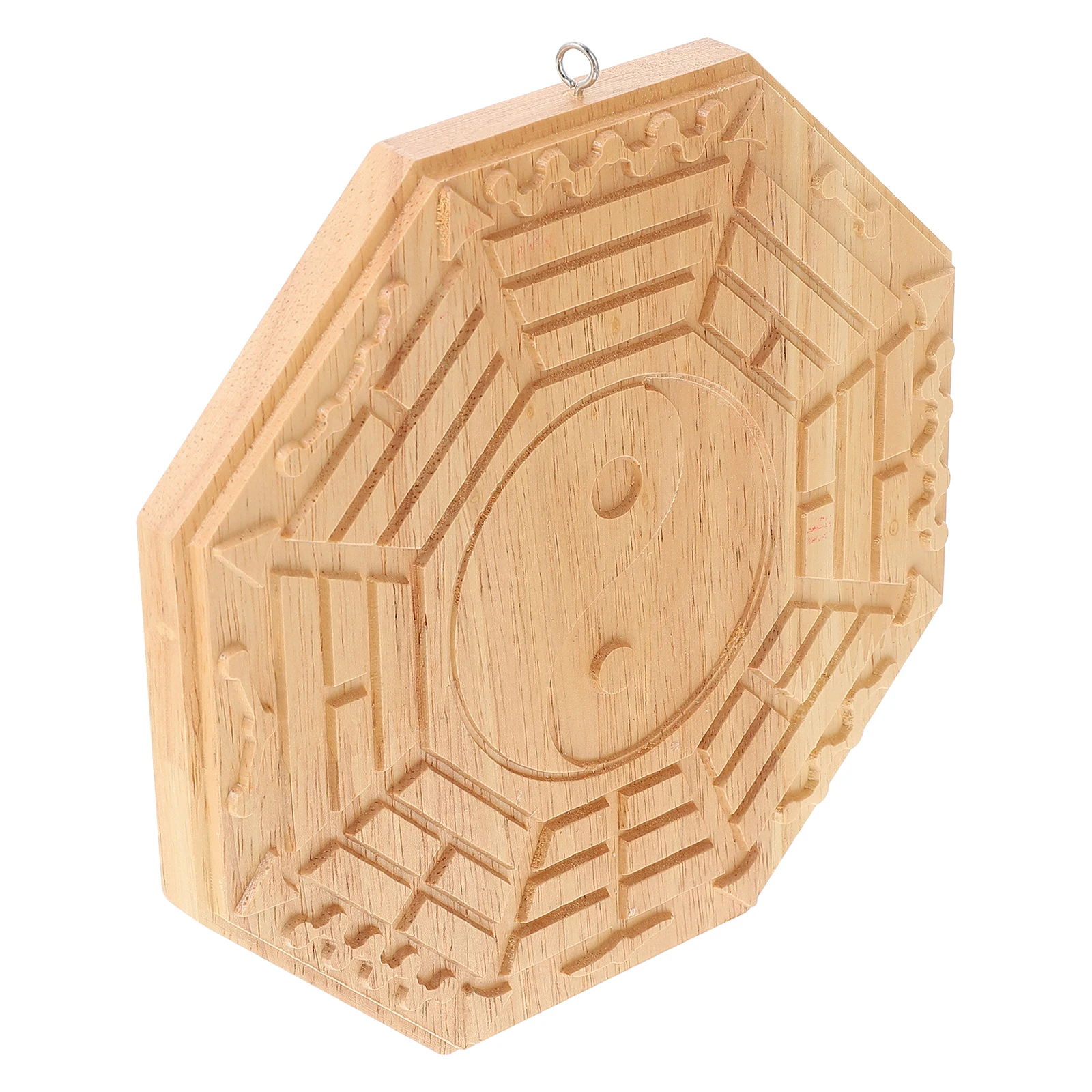 

1Pcs Tai Gua Mirror Wooden Feng Shui Ornament Home Wall Pendant Good Fortune Blessing Decor Exorcism Craft