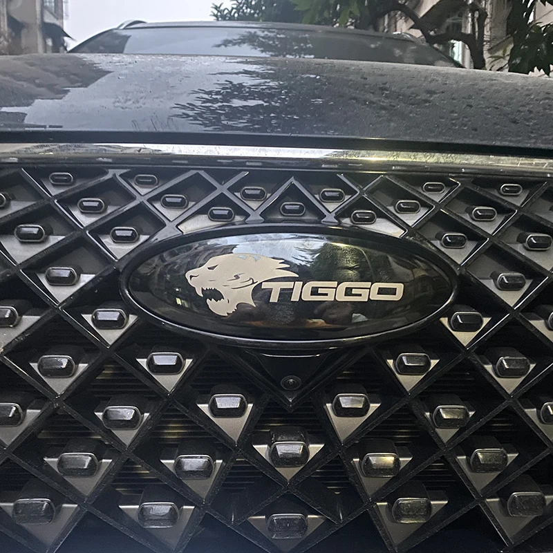 YEHUA-Logo de Chery Tiggo 2 y Tiggo 4, insignia negra con cabeza de Tigre, pegatina para capó de parrilla, 2013-2023