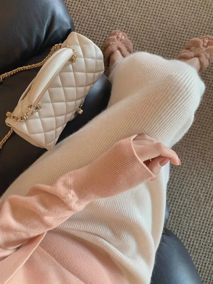 Outlet Store laine tricoté Fi queue f jupe femmes automne hiver taille haute coupe ajustée moulante longue jupe trajet Sle