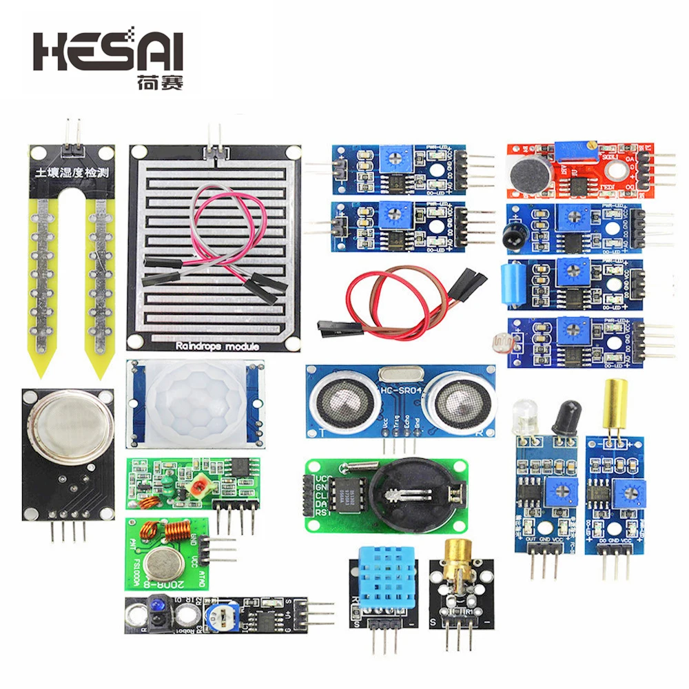16pcs/lot For Raspberry Pi 3&Raspberry Pi 2 Model B The Sensor Module Package 16 Kinds of Sensor