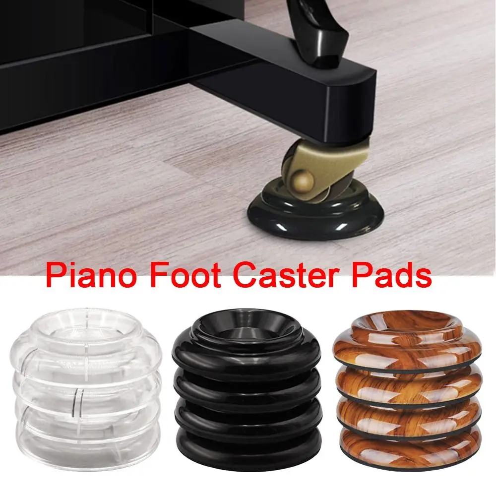 New ABS Piano Mats Solid Wood EVA Piano Foot Caster Pads Black / Wood / Brown Shockproof Piano Feet Protection Pad Piano