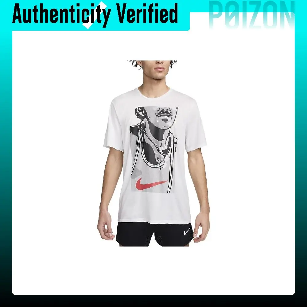 Nike Dri Fit Rise 365 Running T Shirt Men's Mountain Peak White FN3997-121