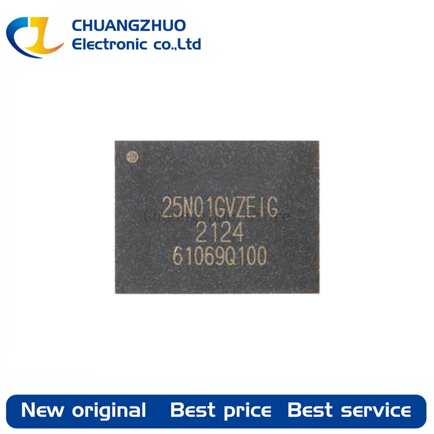 1Pcs New original W25N01GVZEIG 25N01GVZEIG 1Gbit 2.7V~3.6V 104MHz SPI WSON-8-EP(6.1x8) Memory (ICs)