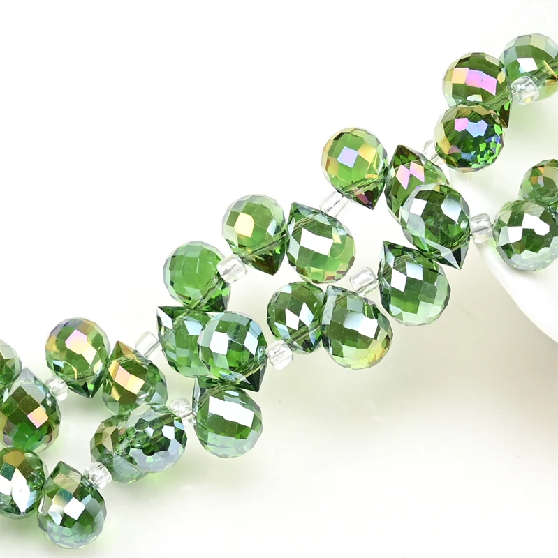 Österreich AB Farbe Kristall Erdbeere Perlen 10*8mm Glänzende Facettierte Glas Perlen für Schmuck Machen DIY Hochzeit Kleid zubehör