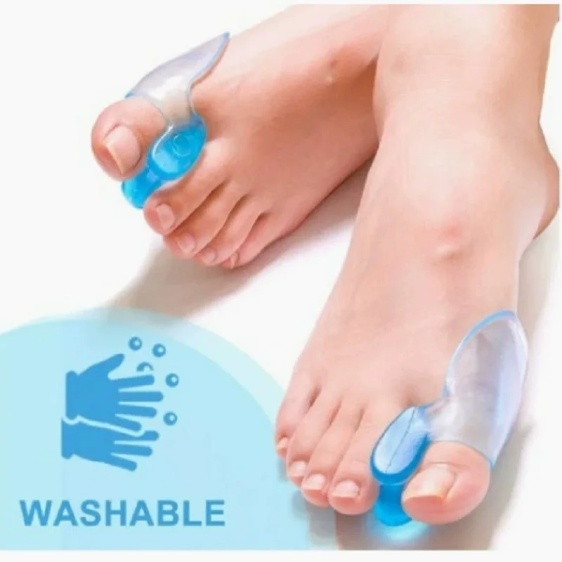 2 Peças Separadores de Dedos de Silicone para Joanete Hallux Valgus, Auxílio para Separação de Ósseos do Pé, Protetor de Dedos para Cuidados com os Pés