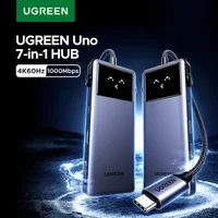 UGREEN Uno USB C HUB tipo C a 4K60Hz 2K120Hz HDMI 1000Mbps RJ45 PD100W USB3.0 divisor para accesorios de ordenador portátil MacBook Docking