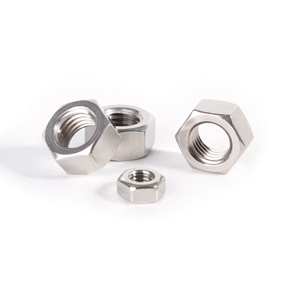 2–50 Stück DIN934 Sechskantmuttern-Set M3-M30 304 Edelstahl Sechskantmuttern für DIY-Handwerk und Möbelbefestigungsbeschläge