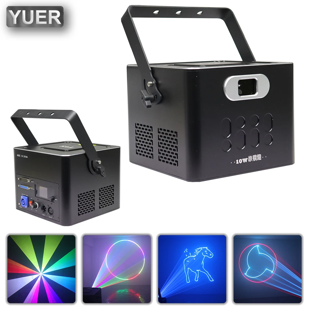 10W Laser RGB Full Color Animation Laser Light ILDA Program DJ Disco Christmas And Holiday Stage Laser Projector Disco KTV Club