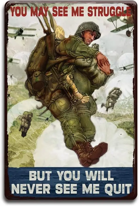 Airborne Army Vintage Metal Tin Wall Sign Plaque Retro Wall Decor Man Cave Home Pub Metal Tin Sign In