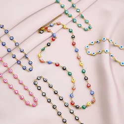 Turkish Lucky Evil Eye Necklace Women 11 Style Blue Eyes Female Charm Fashion Enamel Bead Stainless Steel Necklace Jewelry Gift