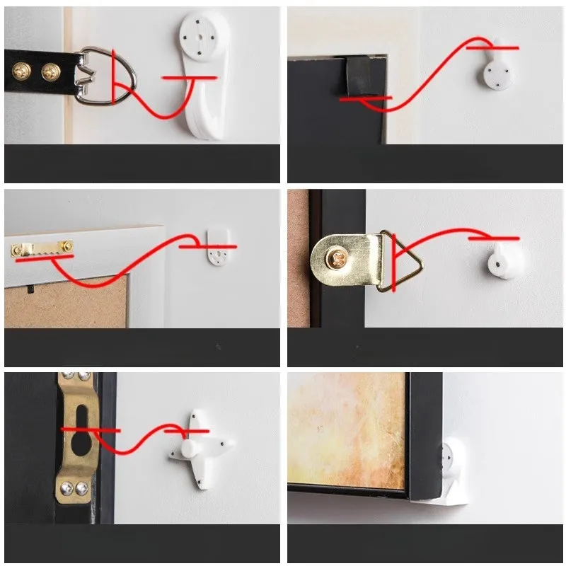 Wall-Safe For Picture Hanging Kit with 10 Hooks and 20 Screws for Frames Mirrors and Wall Art on Drywall Plaster