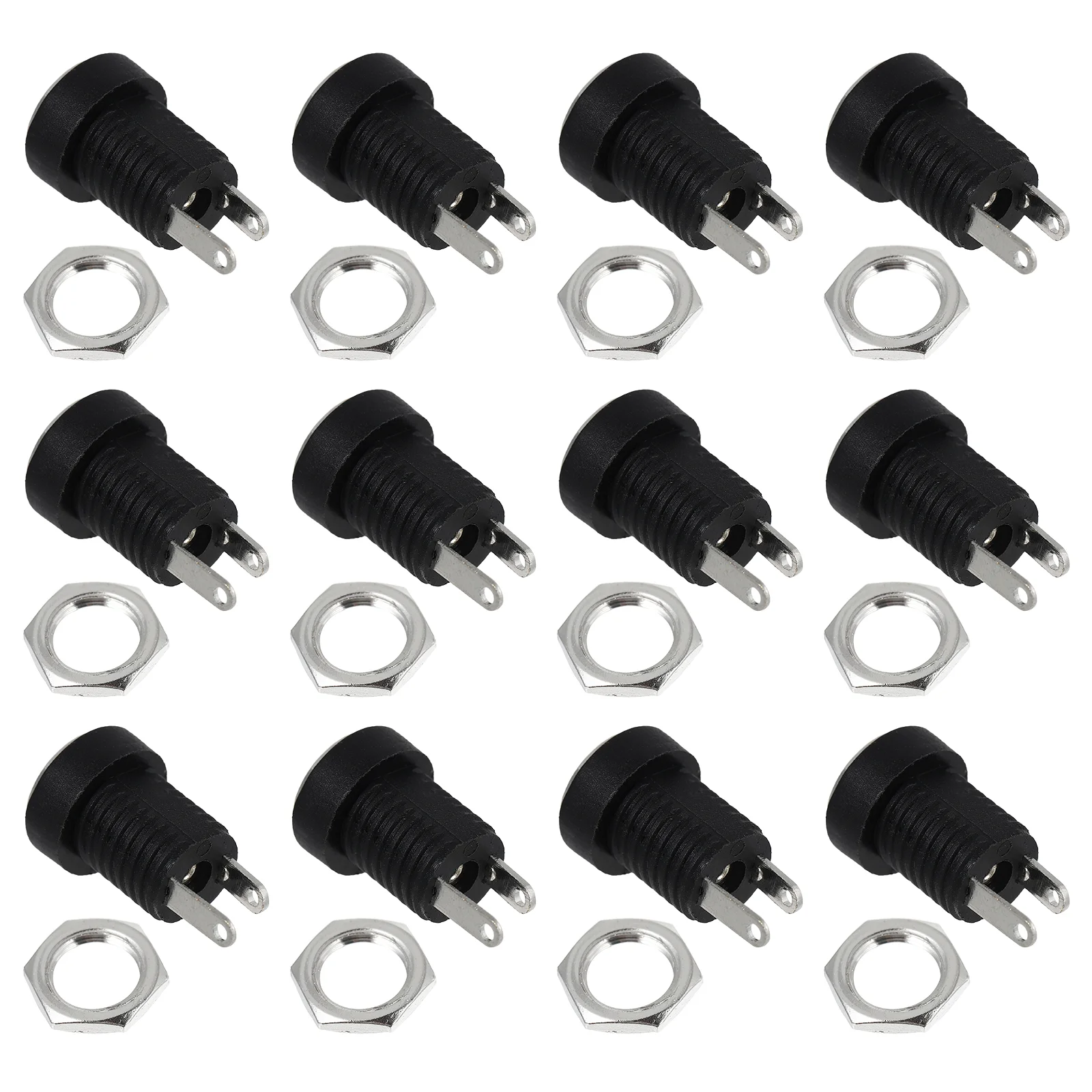 

1 Bag 24pcs DC Power Jacks Female Panel Mounting Adapter with Nuts (Black) DC Power Adapter DC Power Socket