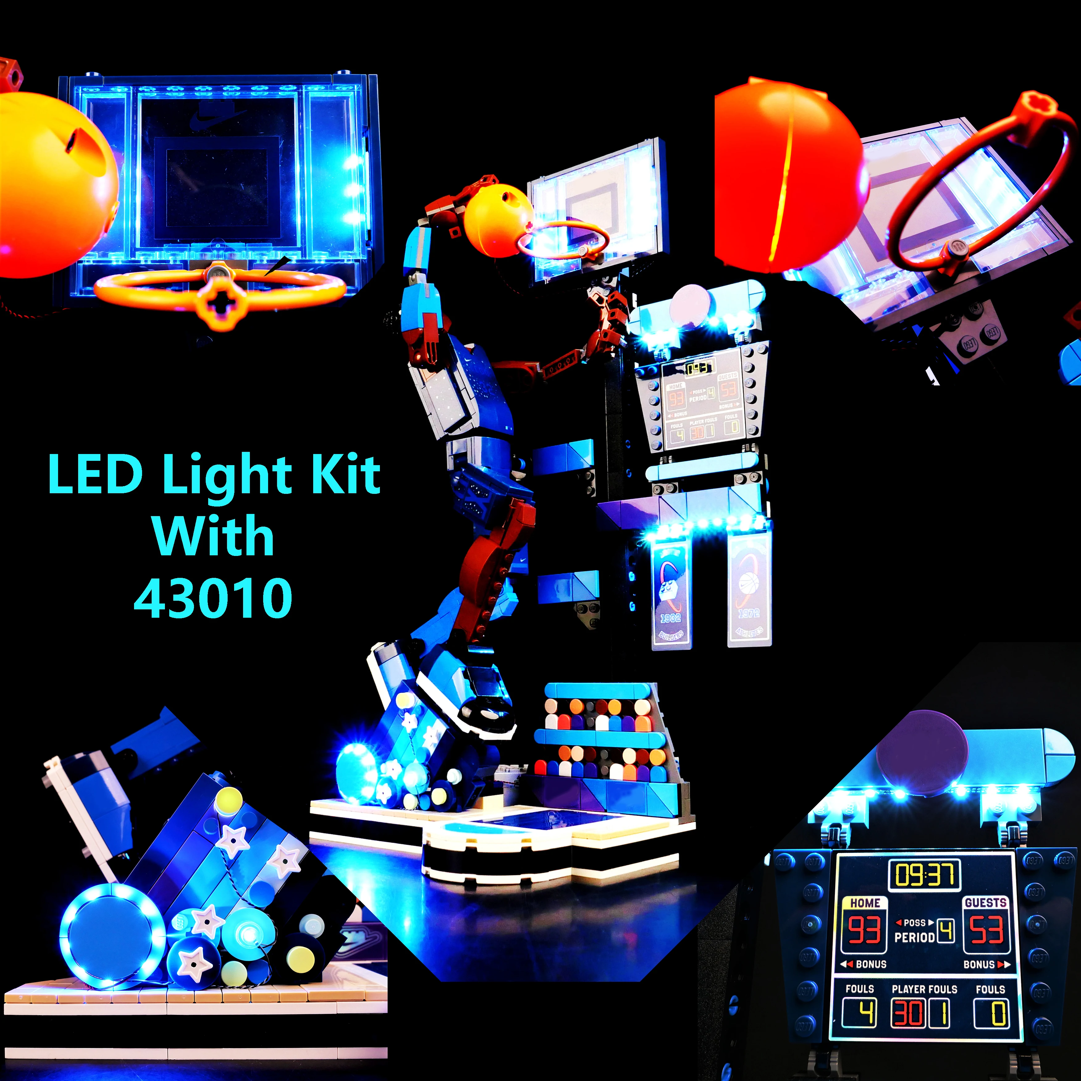 

DIY Building Blocks LED Light Kit Compatible with 43010 Basketball Player Model Remote Control Lighting Decoration Gift Display