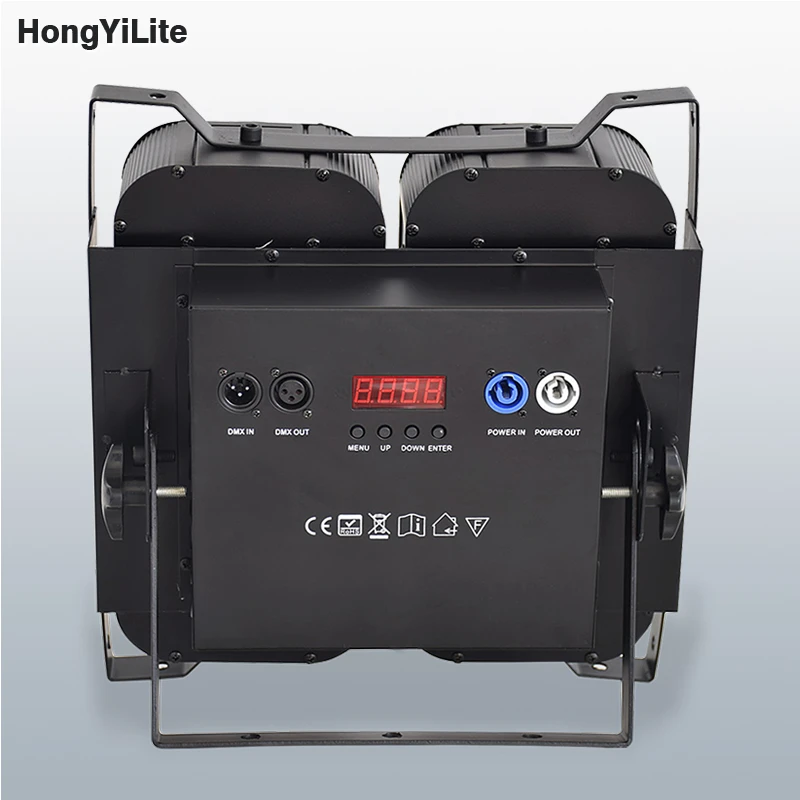 HongYiLite Aluminum Led Par COB 4X100W Blinder Light Warm&Cold White DMX 512 Stage Strobe For Theater DJ Event Perform