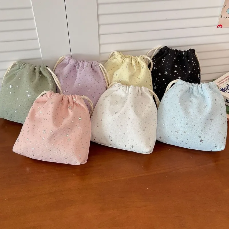 Hot selling star drawstring bag, portable travel bag, large capacity cosmetics storage bag, sanitary napkin bag
