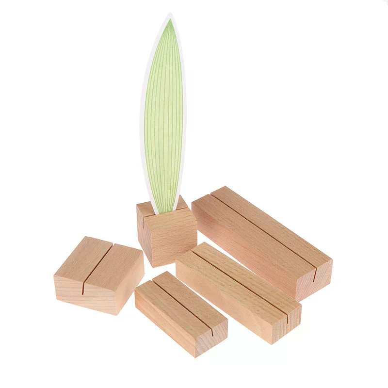 Wood Table Numbers Holder Place Card Picture Cards Display Stand Clamps Stand Paper Clamp Photos Clips Desktop Decoration