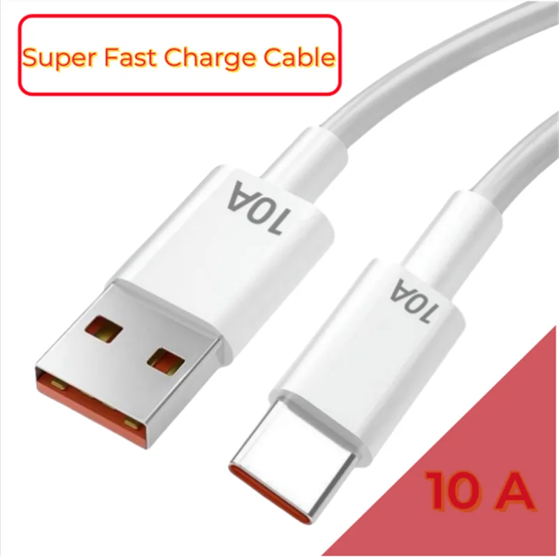 10A Super Fast Charging Cable USB Type C Cable Charge For Oneplus Huawei Mobile Phones Quick Charge Cable High Speed Data Cord