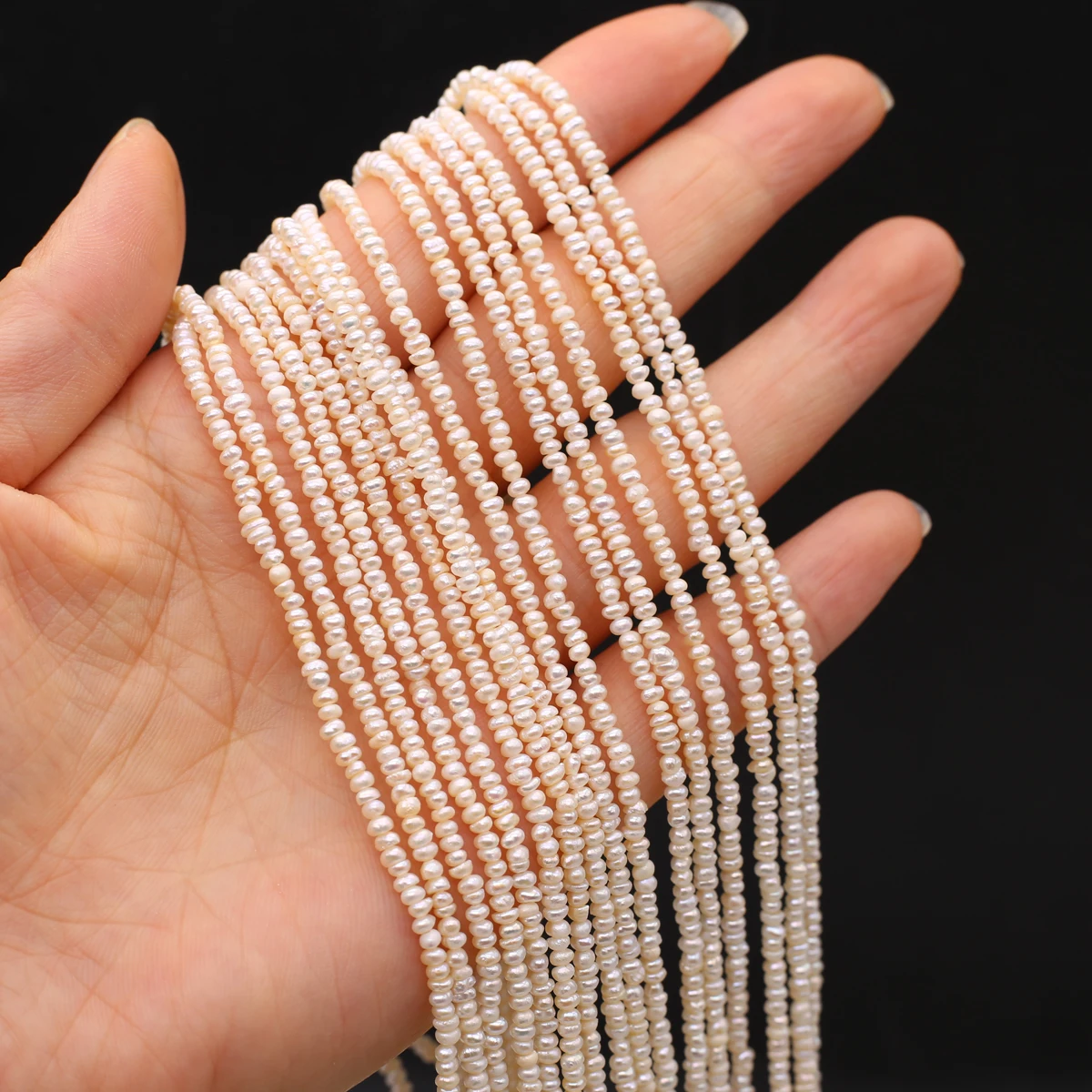 2-3mm Bread Shape Small Beads Delicate Natural Freshwater Pearls Spacer Beads for Jewelry Making DIY Necklace Bracelet Accessory