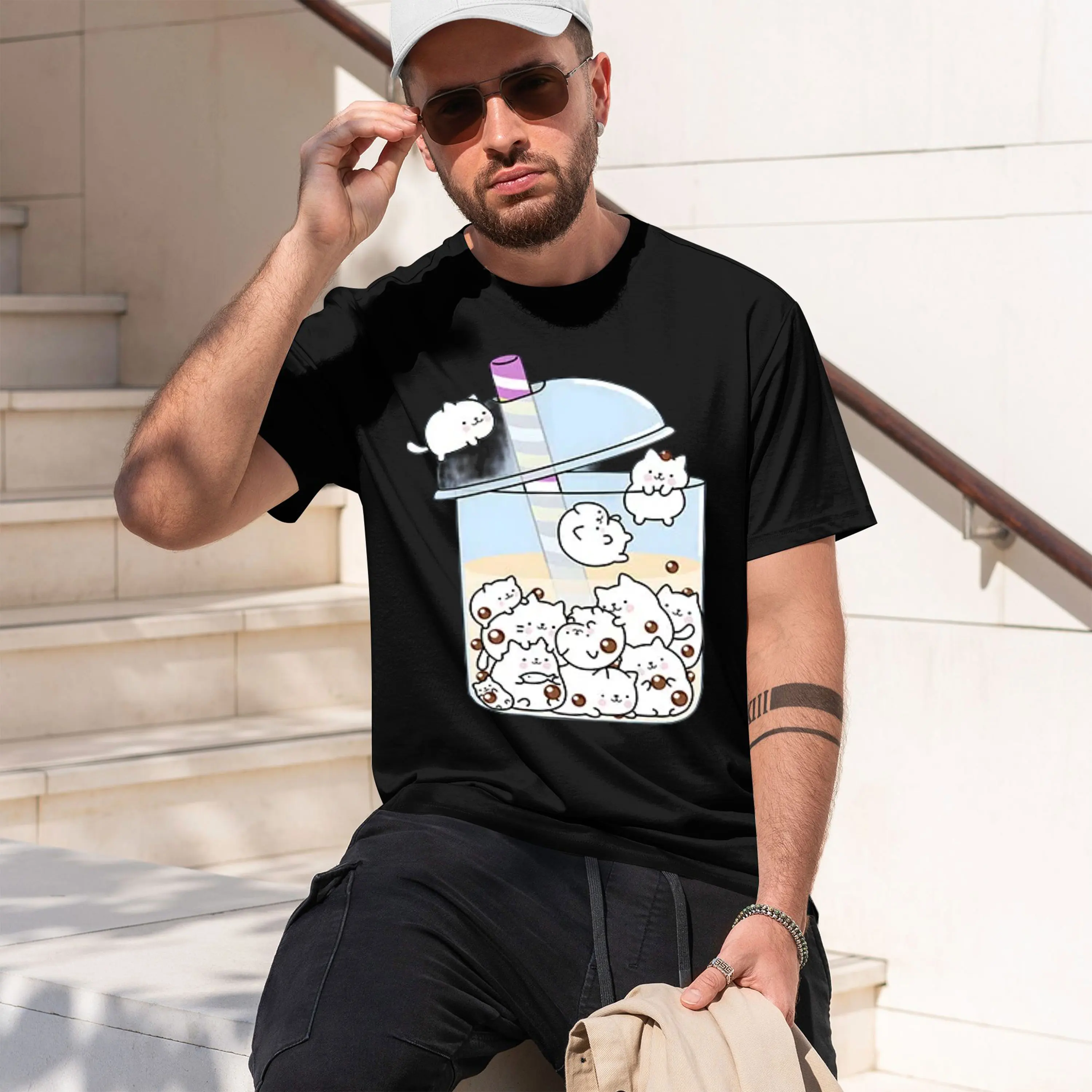 Camiseta Feminina Estampada Bubble Boba Milk Tea, Novo Modelo 2026, Moda Casual Y2K, Blusa Estilo Anos 90, Manga Curta, Alta Qualidade