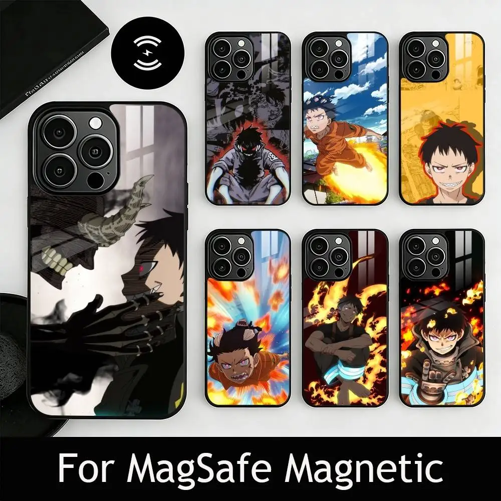 

F-Fire Force S-Shinra Kusakabe Phone Case For iPhone17,16,15,14,13,12,11 Plus,Pro Magnetic with Magsafe Wireless Charging