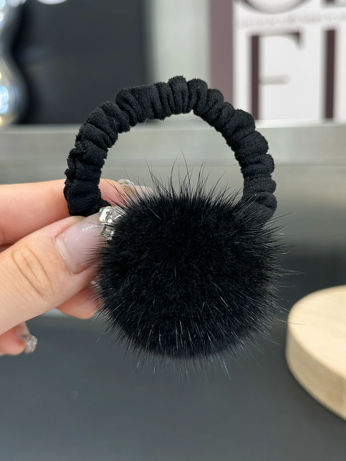 Hair Rope Real Mink Fur Ball Elastic Bands Woman Luxury Genuine Rubber Band Hair Ring Accessories Fur Fluffy Hair Ties Girls