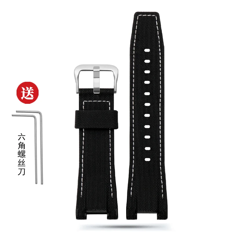 Nylon Leather Watch Strap For Casio GST-210/W120L/S130L/S310 GST-B100 Modified Watch Band Female Connector for Men Belt