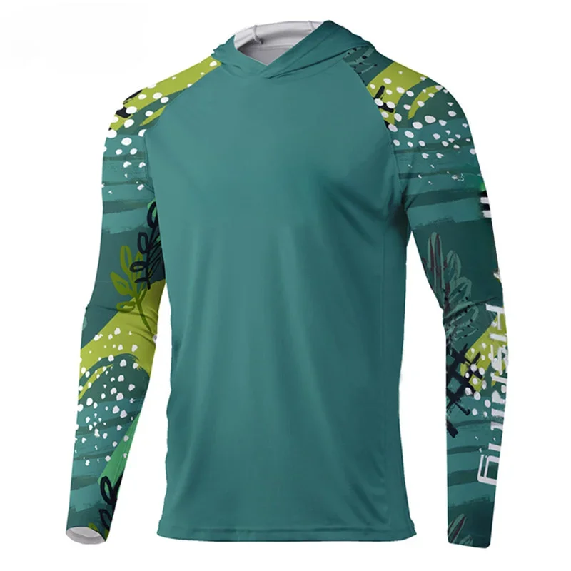 ملابس علوية طويلة الأكمام للحماية من الآشعة البنفسجية ، قمصان صيد جيدة التهوية ، هوديس للصيد في الهواء الطلق