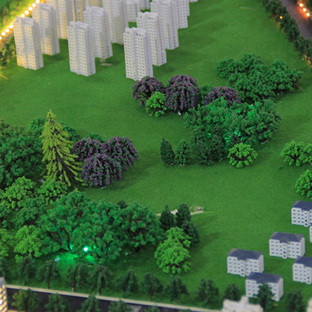 50 Stuks Miniatuurbomen Model Trein Spoorweg Oorlogsspel Landschap Schaal Accessoires Diy Architecturale Zandtafel Modellen