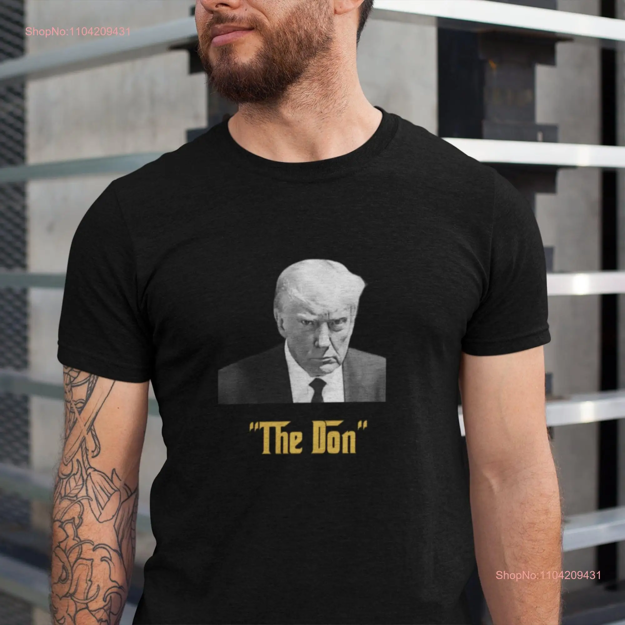 The Don Mugshot Crewneck Softstyle T Shirt Donald Trump Parody Political Satire Artwork Humor Supporter