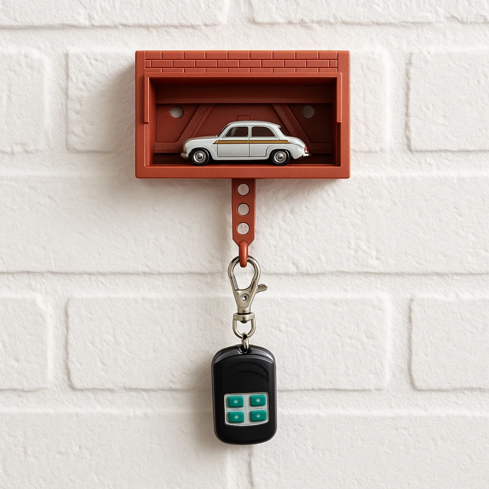 

Creative Car Garage Key Holder with Opening Door Funny Car Key Hook Rack Easy Installation Multifunctional Wall Mount Key Rack