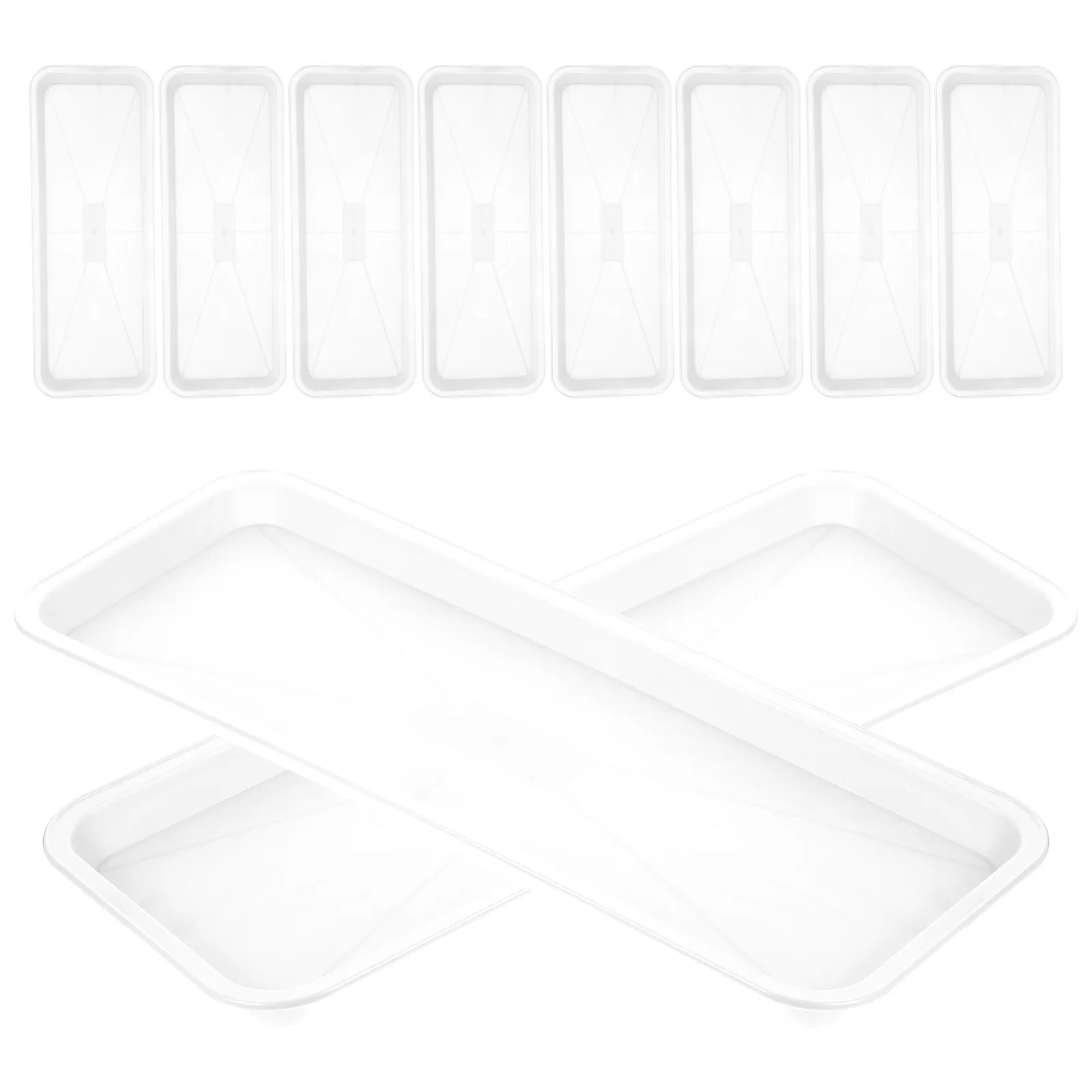 

10pcs Plastic Planter Saucer Rectangle Tray Pots Indoor Bonsai PP Planting Catcher Draining Soil Water Flower Pot Accessories